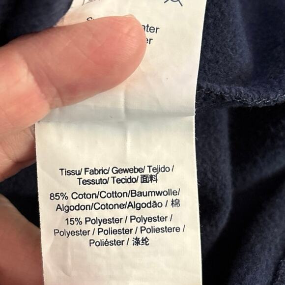 Serge Blanco Size L Crewneck Sweatshirt Marine Blue - Picture 4 of 6